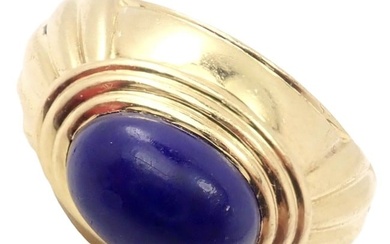 Rare! Authentic Boucheron Paris Jaipur 18k Yellow Gold Lapis Lazuli Ring sz 6.5