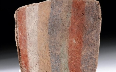 Rare Inca Chucu Terracotta Plaque - Colorful Stripes