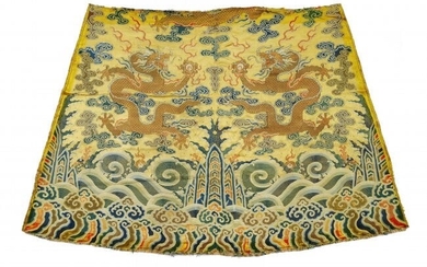 Rare fragment of an Imperial yellow dragon robe