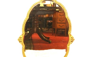 Regency design oval bevelled glass shaped wall mirror
