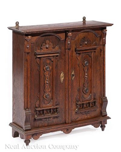 Renaissance-Style Carved Oak Cabinet