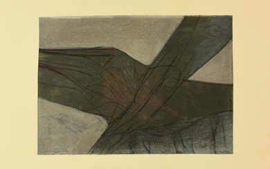 Renato Volpini (1934 - 2017) COMPOSITION, 1961 technique mixte sur papier Fabriano, 35x48 cm signature...