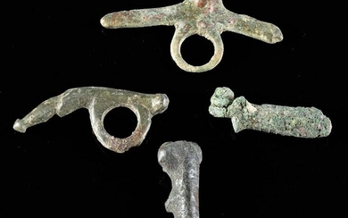 Roman Leaded Bronze Phallic Pendants (4)