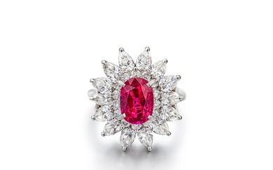 Ruby and Diamond Ring | 3.04克拉「緬甸」未經加熱紅寶石 配 鑽石 戒指