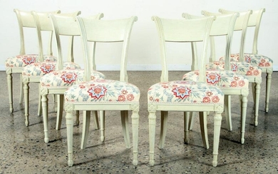 SET 8 DIRECTOIRE STYLE FRENCH DINING CHAIRS C.1930