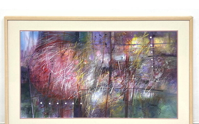 SURACHAI Abstract Modernist Art Painting. Framed under glass. Framed.