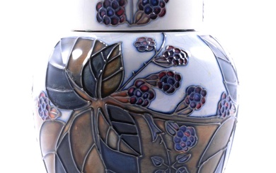 Sally Tuffin for Moorcroft Pottery, a large 'Brambles' pattern ginger jar and cover