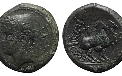 Samnium, Aesernia, c. 263-240 BC. Æ (20mm, 6.73g, 1h). Head...