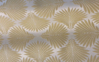 San Leucio damask fabric with gold and champagne braided decoration - Upholstery fabric - 280 cm - 260 cm