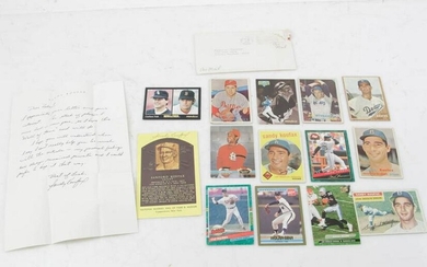 Sandy Koufax Baseball Cards, Signed Letter