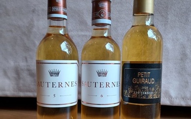 Sauternes "5" & "6" by Château d'Yquem & 2020 Petit Guiraud - Sauternes - 3 Half Bottles (0.375L)