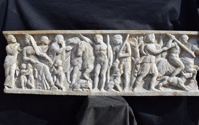Sculpture, Grande rilievo, scena Romana - larghezza 125 cm - 40 cm - Marble