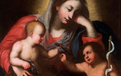 Scuola Genovese (XVII) - Madonna con Gesu' bambino e San Giovannino
