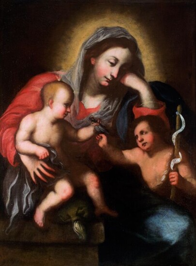 Scuola Genovese (XVII) - Madonna con Gesu' bambino e San Giovannino