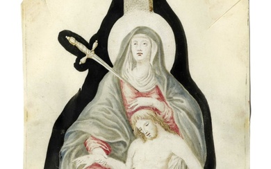 Scuola nordeuropea del XVIII secolo Pietà con la Vergine addolorata....