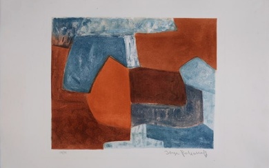 Serge Poliakoff - Composition rouge et bleue XXXVI, 1969 - Hand-signed