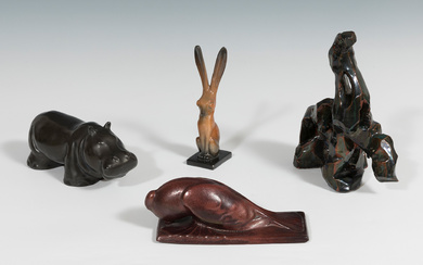 Set of four animals; 20th century.