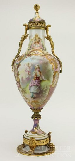 Sèvres Porcelain Vase with Cover