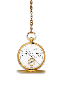 Siegrist & Cie, Chaux de Fonds. A continental gold key wind full hunter pocket watch with dual time zone and compass
