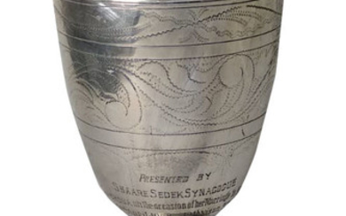 Silver Goblet for Kiddush with Etching. 1958