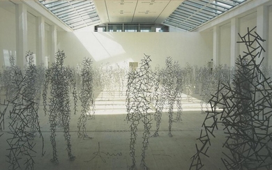 Sir Antony Gormley OBE RA, British b.1950- Domain Field, 2003; offset lithographic poster in colours on thin wove, signed in black ink, produced to accompany the Domain Field installation at BALTIC Centre for Contemporary Art, Gateshead, sheet:...