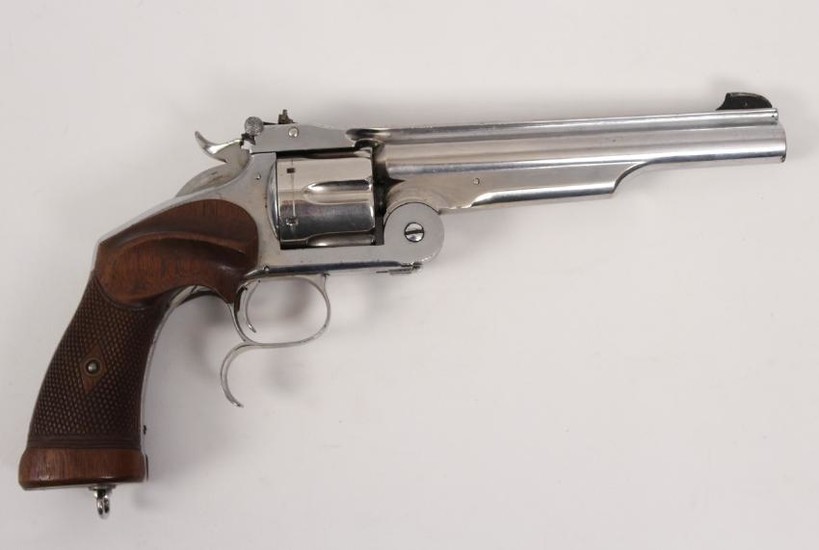Smith and Wesson model 3 nichel break top revolver 6