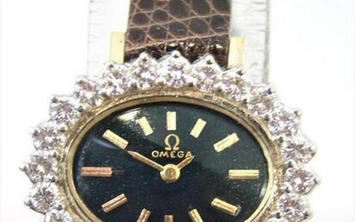 Solid 14k OMEGA Ladies Watch with 1.5 ct Diamonds FVS1