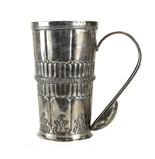 Spanish Colonial Silver Mug, 18th C. Ornate Designs