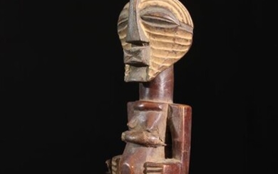Statue(s) (1) - Leather, Wood - Songye - DR Congo