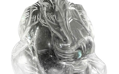 Statuetta cinese in cristallo di rocca raffigurante “Ganesha” (Dio induista...