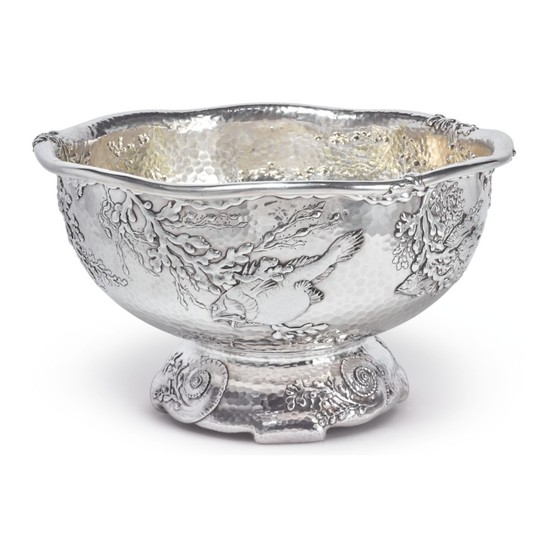 THE BENNETT CUP: AN AMERICAN PARCEL-GILT SILVER PUNCH BOWL YACHT TROPHY, TIFFANY & CO., NEW YORK, DATED 1883