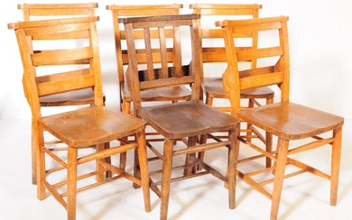 TWELVE VICTORIAN BEECH AND ELM WINDSOR DINING CHAIRS