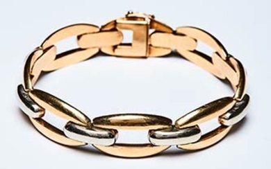 TWO COLOR GOLD BRACELET 1930s Handmade bracelet made in Italy...