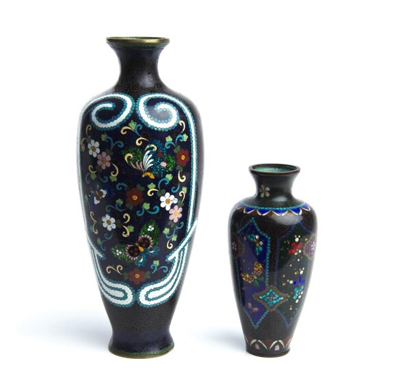 TWO JAPANESE CLOISONNE VASES MEIJI PERIOD (1868-1912)