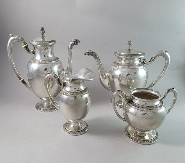 Tea service (4) - .800 silver - Italy - Mid 20th century