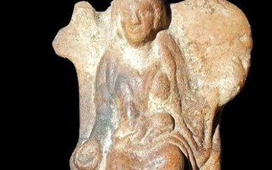 Ancient Egypt, Greco–Roman Period Terracotta representing Cybele - 11 cm (No Reserve Price)