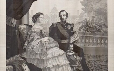 The Imperial Family, intaglio portrait woven by Carquillat after Winterhalter, 1858