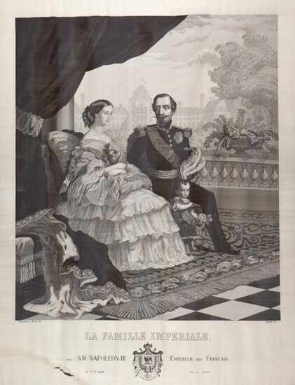 The Imperial Family, intaglio portrait woven by Carquillat after Winterhalter, 1858