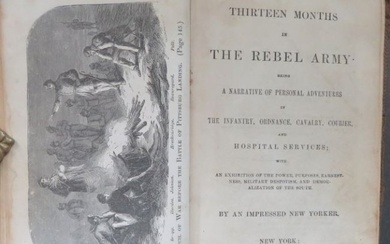 Thirteen Months in Rebel Army, 1st US Edition 1863, Civil War CSA