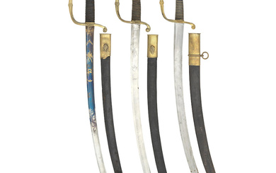 Three French 1821 Model Infantry Officer's Sabres All 19th Century
