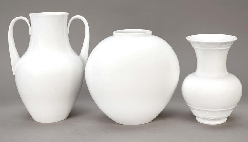 Three vases, KPM Berlin, marks