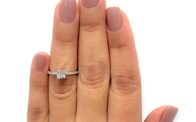 Tiffany & Co. Platinum True Cut Diamond Engagement Ring .59ct TW FVS1