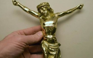 Traditional Solid Brass Crucified Corpus + 10 1/4" ht.