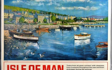 Travel Poster Isle Of Man Port St Mary British Rail