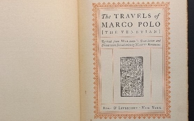 Travels of Marco Polo The Venetian, 1926 Rev. 1stEd