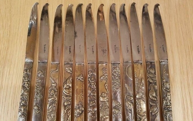 Twelve knives in Kozuka style - Brass - Japan - First half 20th century