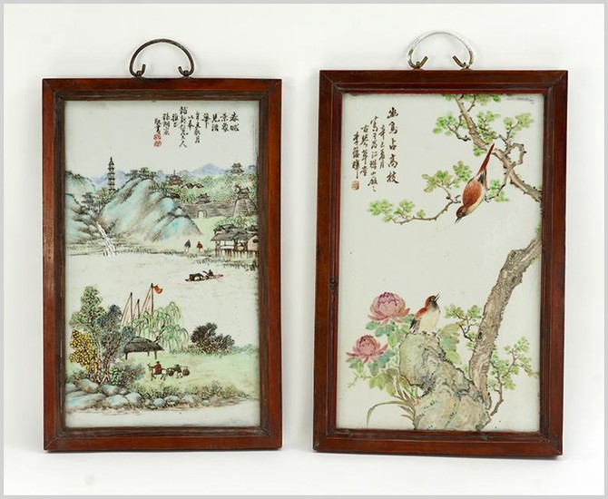 Two Chinese Painted Porcelain Plaques.