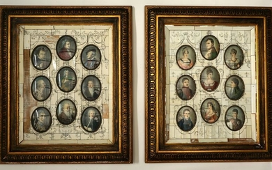 Two Framed Collections French School Miniatures