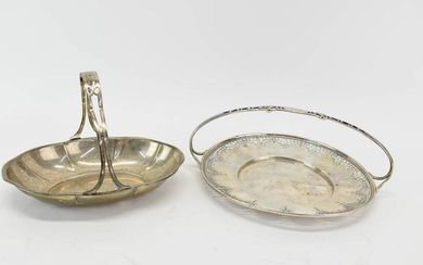 Two Sterling Silver Handled Baskets