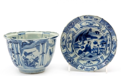 Two blue and white kraak porcelain bowls